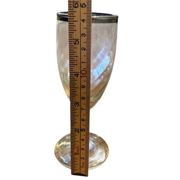 Vintage Silver-rimmed Champagne Flutes Mid-Century Modern Hollywood Regency 7 - Picture 3 of 13